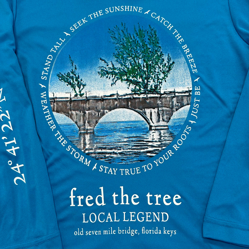 *YOUTH* Fred the Tree Long Sleeve SPF Sun Shirt Sapphire Blue