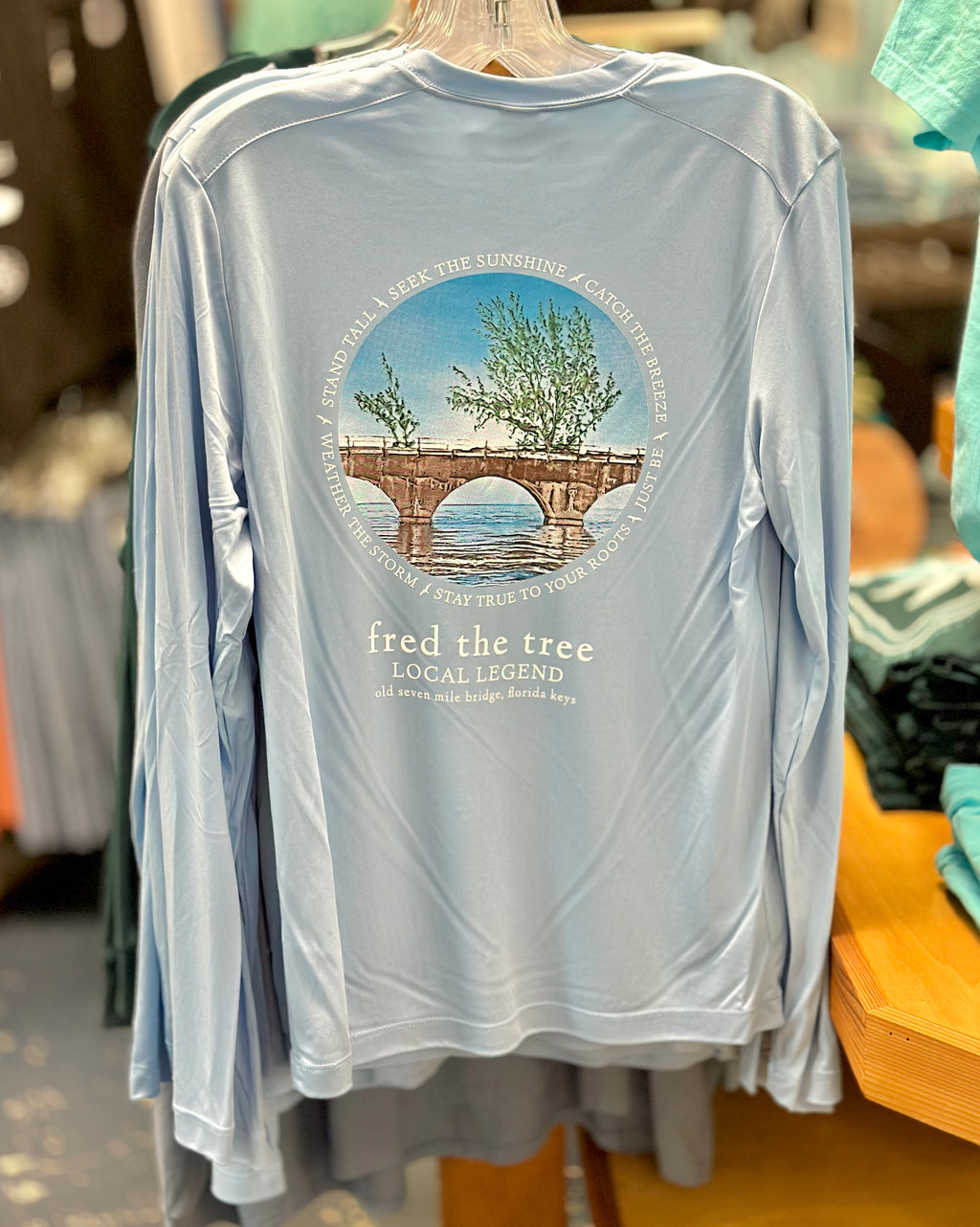 Fred the Tree ADULT UNISEX Long Sleeve SPF Sun Shirt LT BLUE