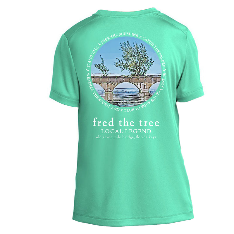 *YOUTH* Fred the Tree Short Sleeve SPF Sun Shirt SEAFOAM