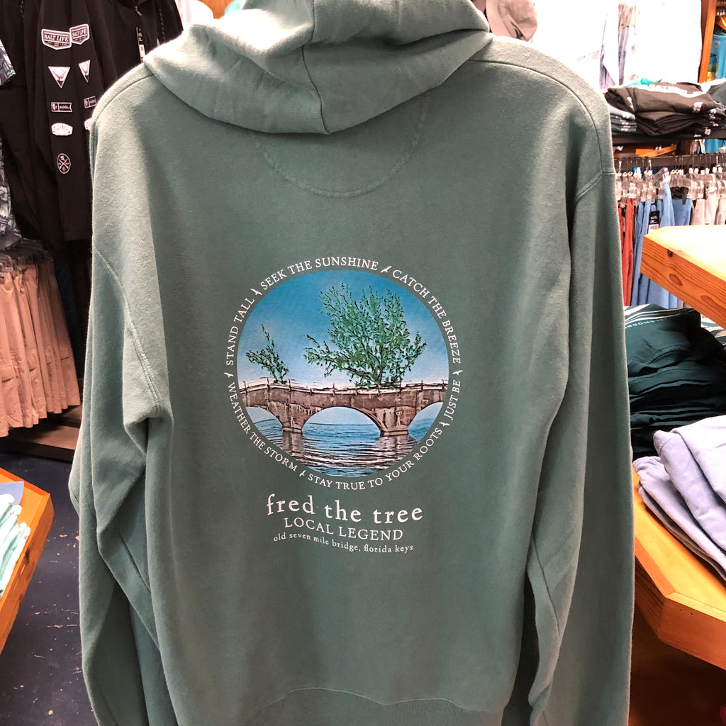Fred the Tree Hoodie Sweatshirt, Newport Green Adult Unisex