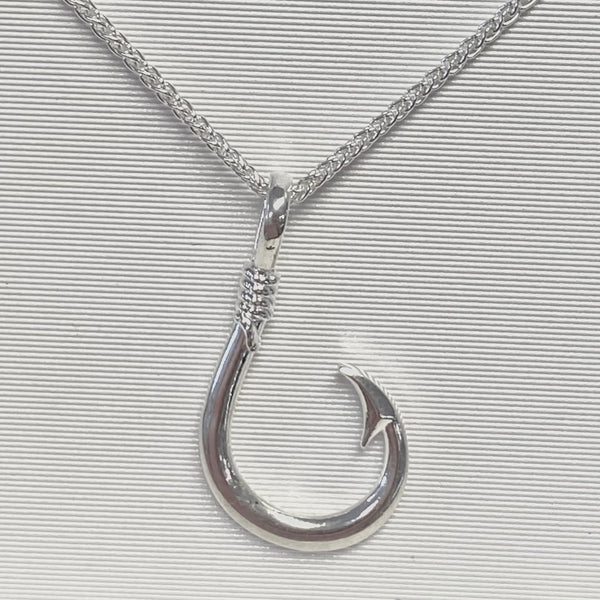 Sterling Silver Fish Hook Pendant — Leilanis Attic