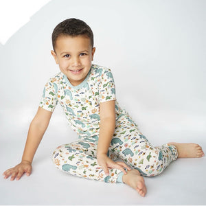 Manatee Two-Piece Bamboo Short Sleeve Pajama Kids Pants Set