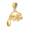 10k Yellow Solid Gold Manatee Pendant