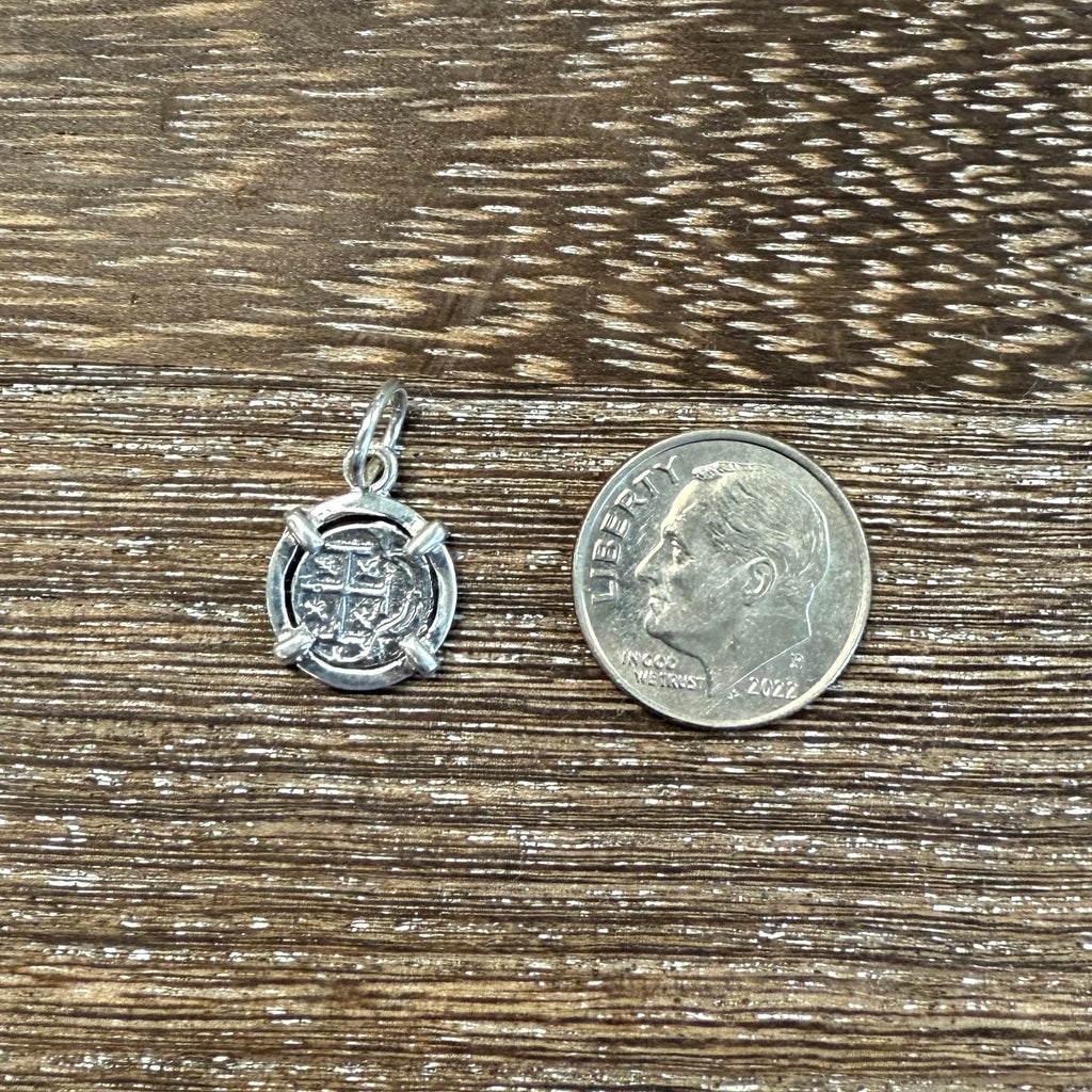 XS Silver Atocha Coin w/ Sterling Silver Bezel