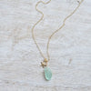 14K Gold Filled Tiny Seaglass & Starfish Necklace