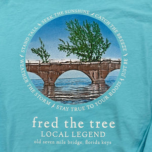 Fred the Tree Adult Unisex Long Sleeve Tee Lagoon Blue