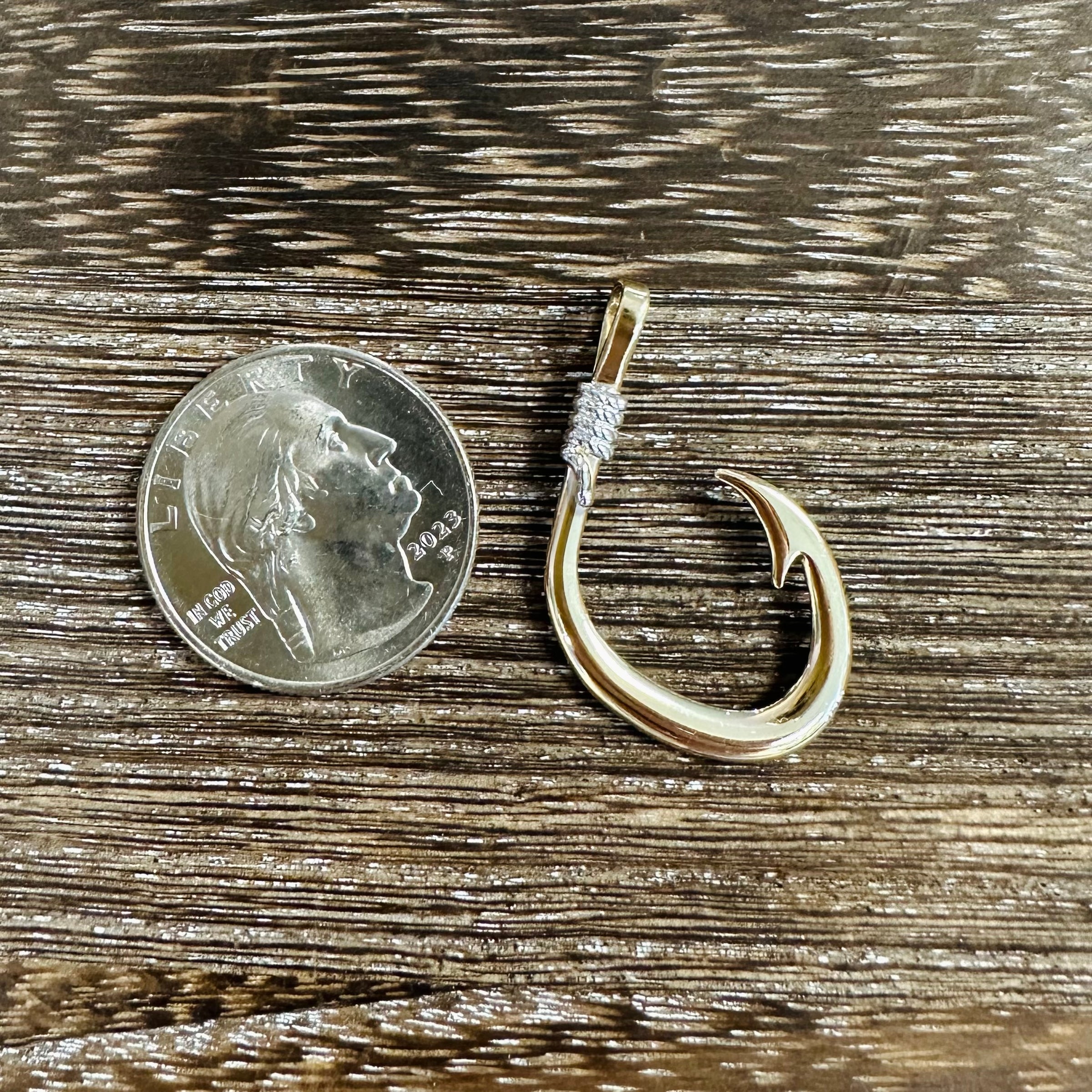 14k Yellow Gold Fish Hook Pendant – Bayshore Clothing
