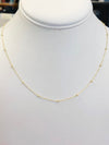 14k Yellow Gold Beaded Cable Chain, 18”