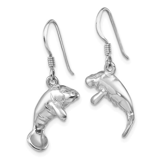 Sterling Silver Manatee Earrings