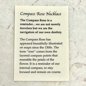 Sterling Silver Compass Rose Necklace, 16-18"