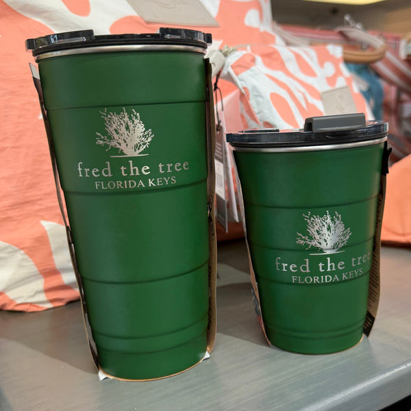 Fred the Tree Stainless Steel Pirani Tumbler w/ Lid, Forest Green