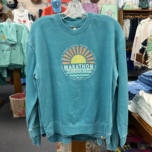 Women's Marathon Crew Sweatshirt Sun, Teal