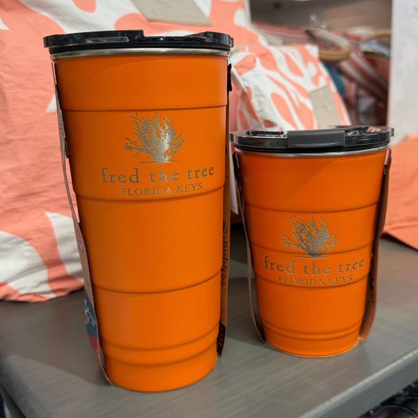 Fred the Tree Stainless Steel Pirani Tumbler w/ Lid, Orange