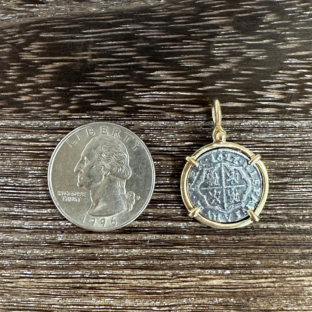 Atocha Coin, Silver with 14k Gold