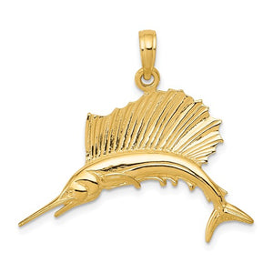 Sailfish Pendant, 14k Yellow Gold