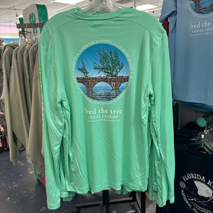 Fred the Tree ADULT UNISEX Long Sleeve SPF Sun Shirt Seafoam