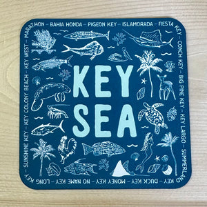 Magnet - Key Sea Aqua Teal 3” Square