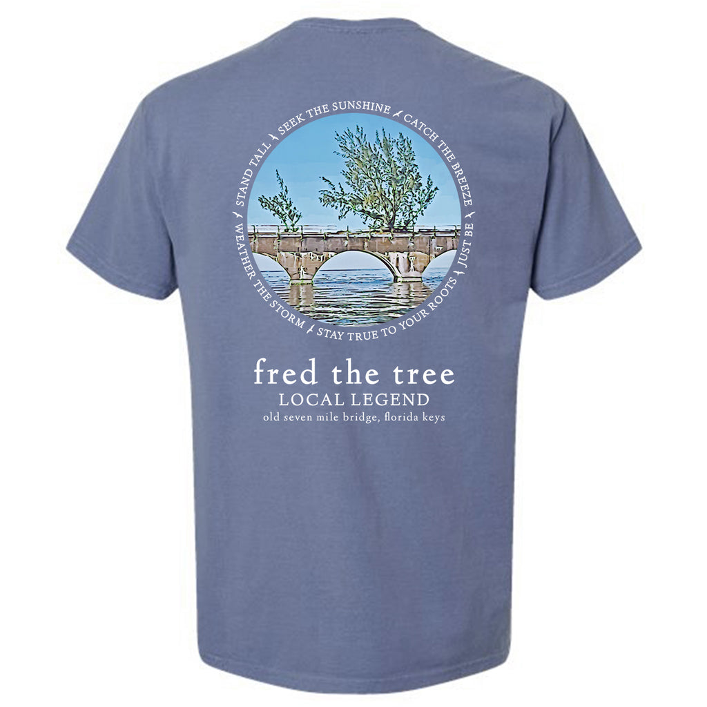 Fred the Tree ADULT UNISEX Short Sleeve Tee FADED BLUE