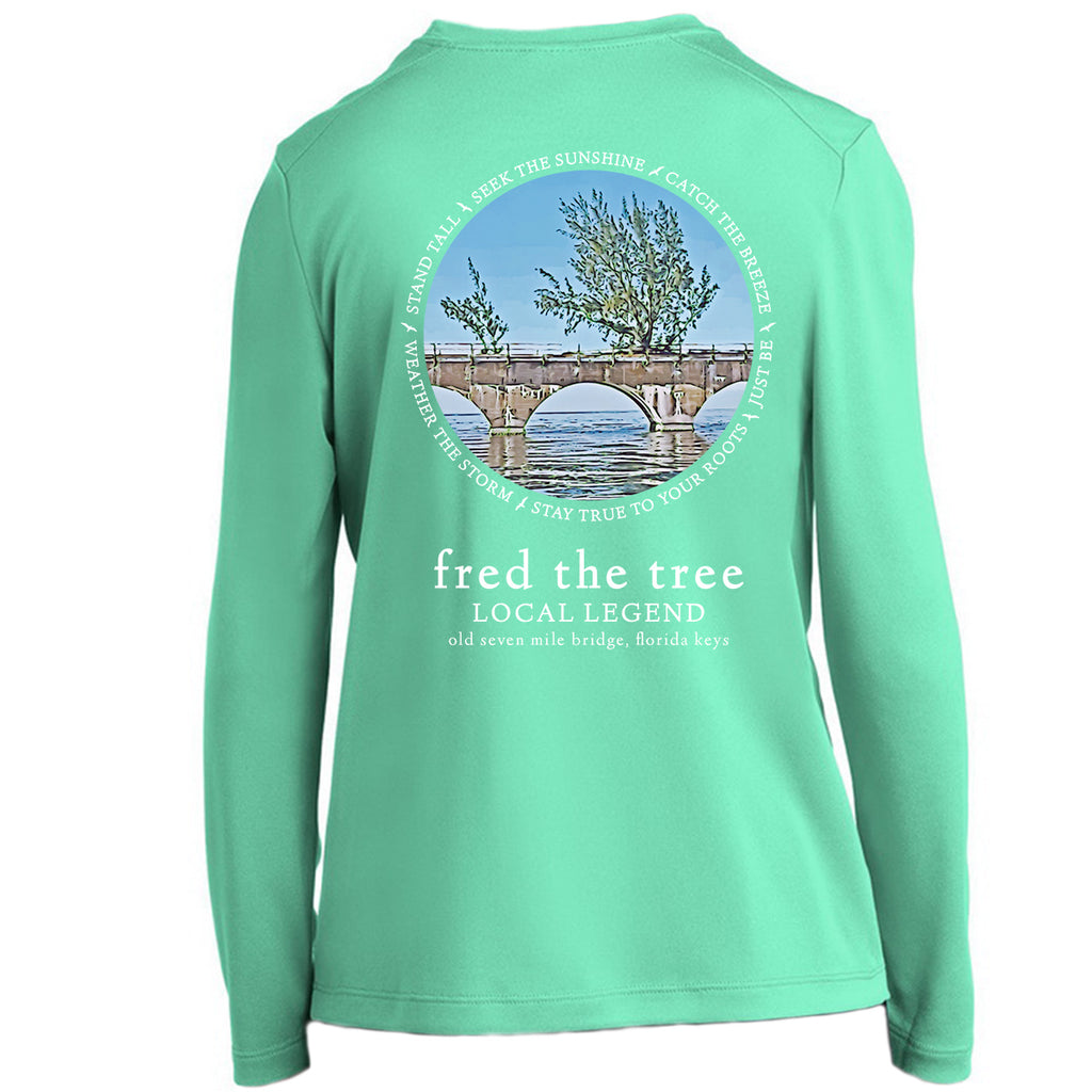 *YOUTH* Fred the Tree Long Sleeve SPF Sun Shirt SEAFOAM