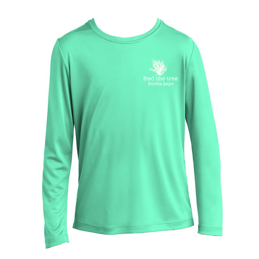 MID DECEMBER PREORDER *YOUTH* Fred the Tree Long Sleeve SPF Sun Shirt SEAFOAM