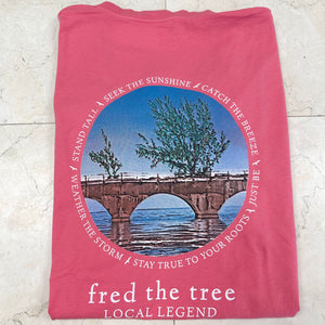 Fred the Tree Womens Vneck Tee WATERMELON