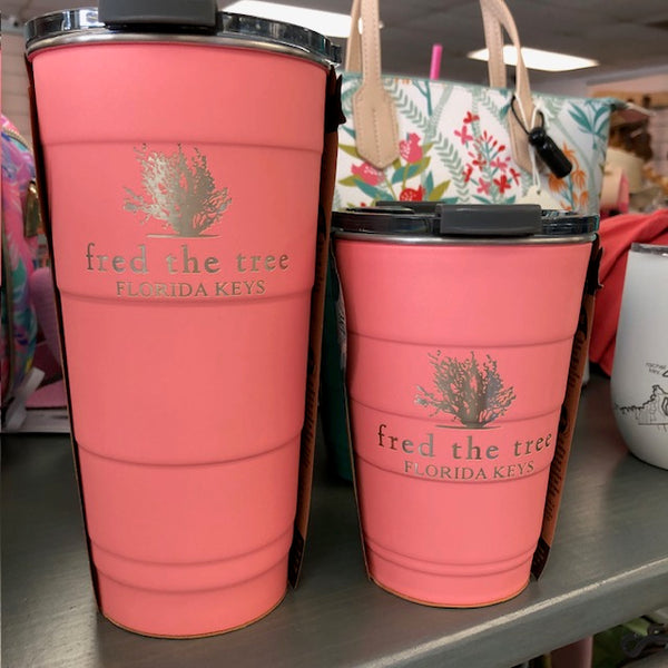 Fred the Tree Stainless Steel Pirani Tumbler w/ Lid, Coral