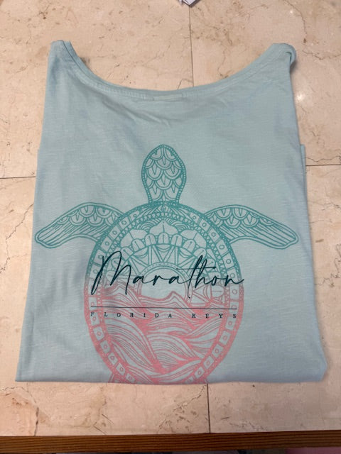 Sunrise Turtle Ladie's Short Sleeve T-Shirt