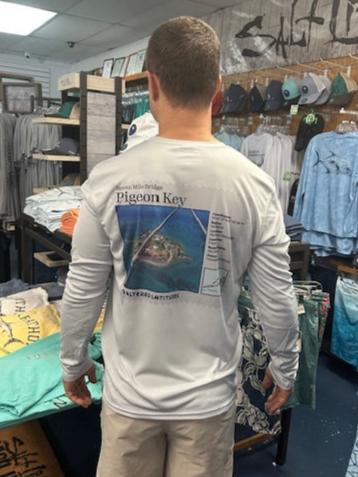 Pigeon Key Old 7 Mile Bridge UPF 50+ Unisex Long Sleeve, Pearl Grey