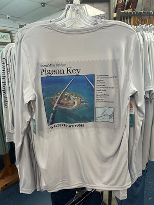 Pigeon Key Old 7 Mile Bridge UPF 50+ Unisex Long Sleeve, Pearl Grey