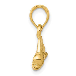 Mahi Bull Dolphin Pendant, 14k Yellow Gold