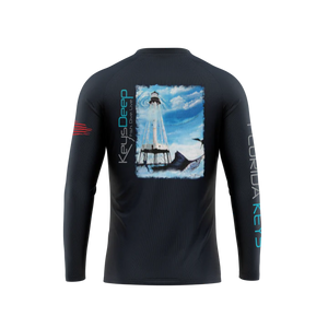 SPF Unisex Alligator Lighthouse Long Sleeve, Navy Blue