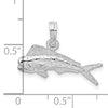 2D Mahi Bull Dolphin Pendant, Sterling Silver - Small