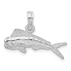 2D Mahi Bull Dolphin Pendant, Sterling Silver - Small