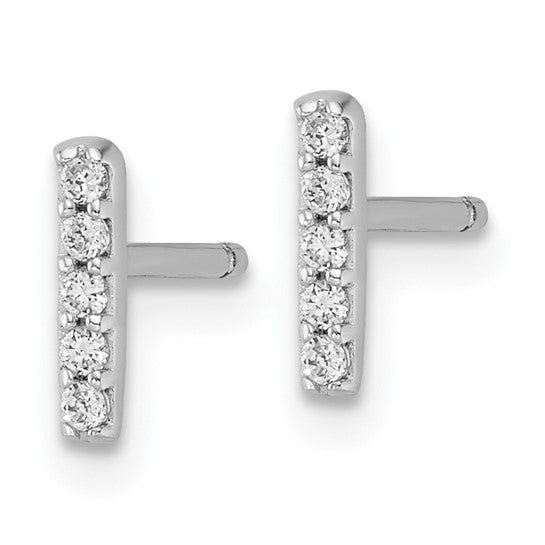 Sterling Silver CZ Bar Post Earring