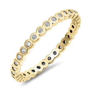 Gold Plated on Sterling Silver CZ Ring
