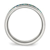 Sterling Silver w/ Blue Opal Band Ring 8mm