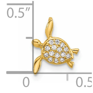 Turtle Pendant 14k w/ CZ