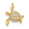 Turtle Pendant 14k w/ CZ