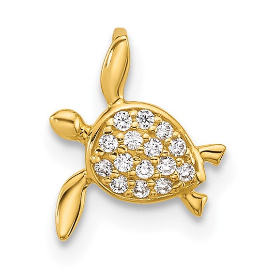 Turtle Pendant 14k w/ CZ