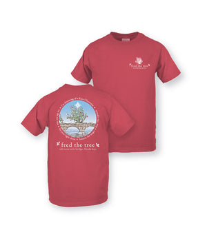 PREORDER FOR OCTOBER SHIP Fred the Tree Christmas Youth Unisex Short Sleeve T-Shirt, Poppy