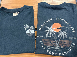 Scenic Palms Short Sleeve T-Shirt, Denim Marle