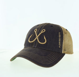 Legacy Crossed Hooks Florida Keys Trucker Hat, Navy