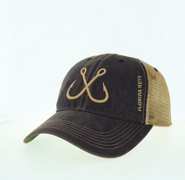 Legacy Crossed Hooks Florida Keys Trucker Hat, Navy