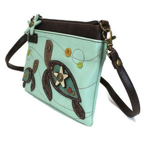 Chala 2 Turtles Mini Crossbody, Light Blue