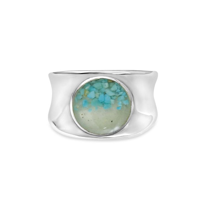 Dune Bayview Ring, Sterling Silver w/ Sombrero Beach Sand & Turquoise