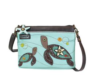 Chala 2 Turtles Mini Crossbody, Light Blue