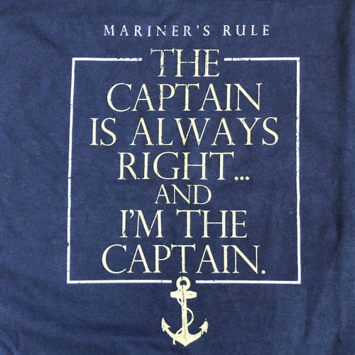 Men’s Captain’s Rule Captain is Always Right T-Shirt, Navy