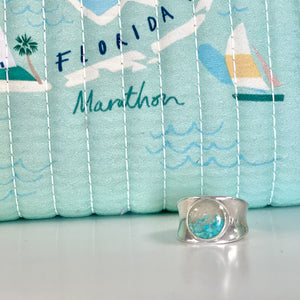 Dune Bayview Ring, Sterling Silver w/ Sombrero Beach Sand & Turquoise