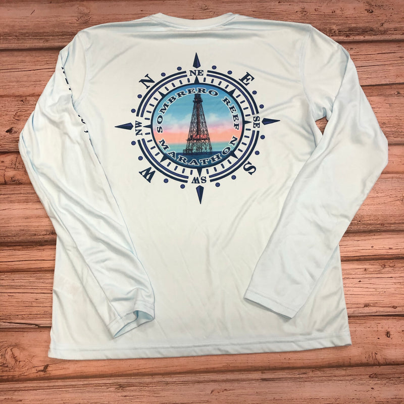 Sombrero Lighthouse Long Sleeve UPF 50+ , Arctic Blue