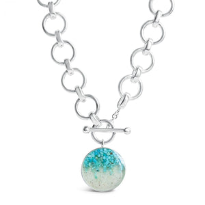 Dune Gradient Toggle Necklace, Sterling Silver w/ Turquoise & Sombrero Beach Sand